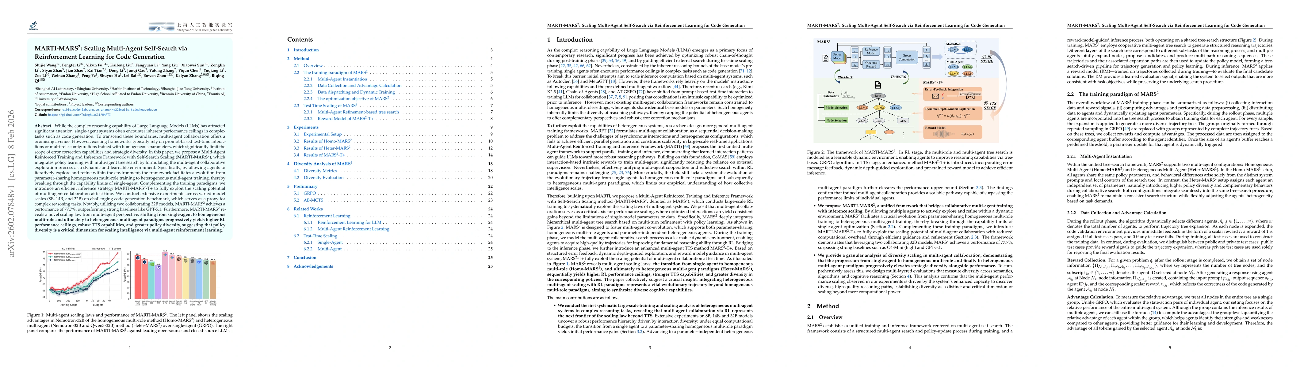 Thumbnail for MARTI-MARS$^2$: Scaling Multi-Agent Self-Search via Reinforcement Learning for Code Generation