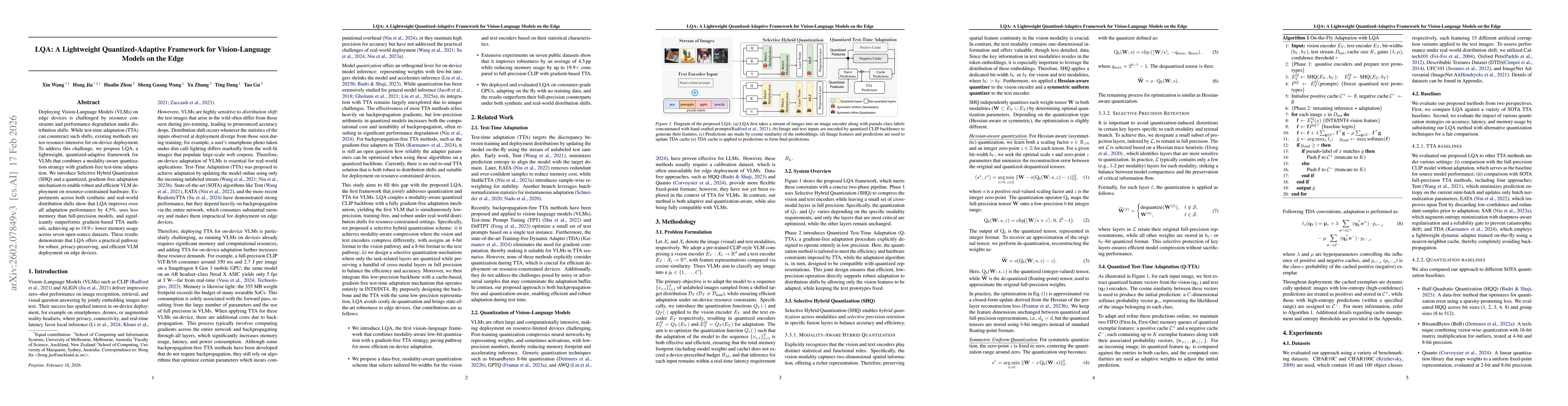 Thumbnail for LQA: A Lightweight Quantized-Adaptive Framework for Vision-Language Models on the Edge