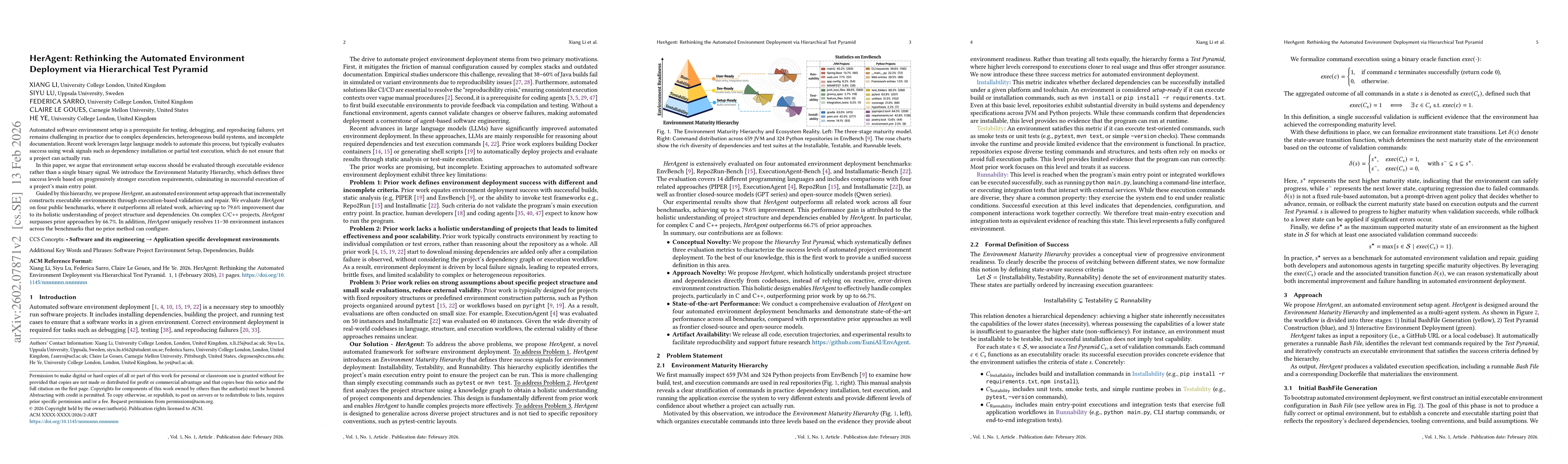 Thumbnail for HerAgent: Rethinking the Automated Environment Deployment via Hierarchical Test Pyramid