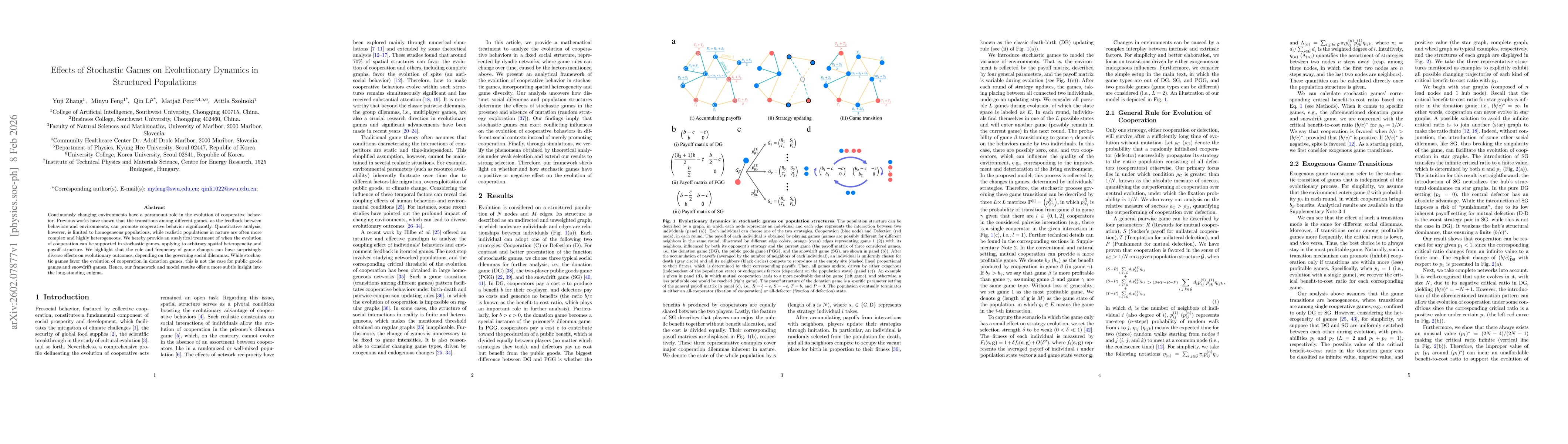 Thumbnail for Effects of Stochastic Games on Evolutionary Dynamics in Structured Populations