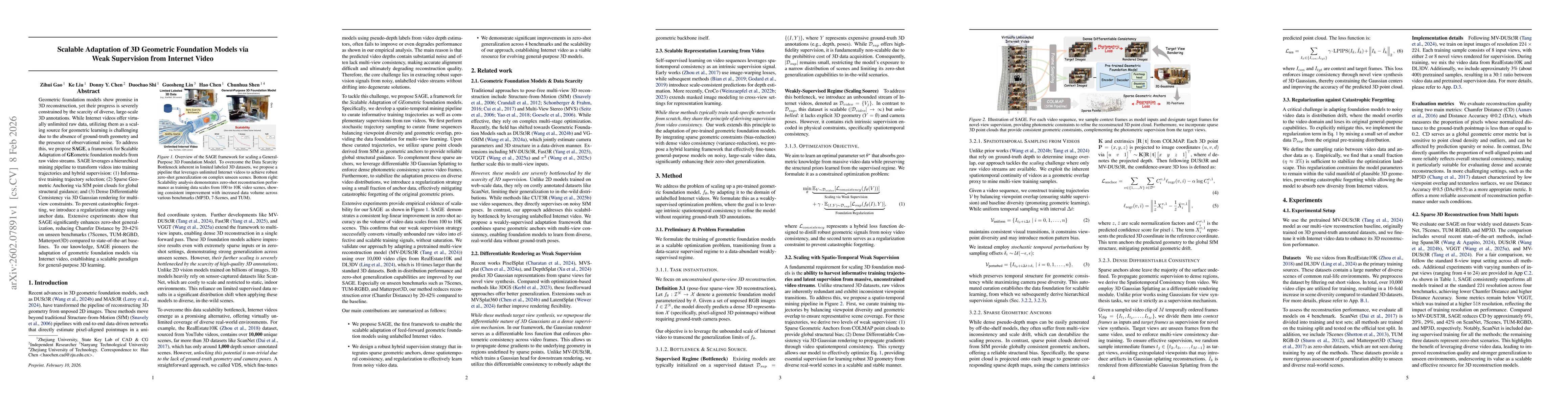Thumbnail for Scalable Adaptation of 3D Geometric Foundation Models via Weak Supervision from Internet Video