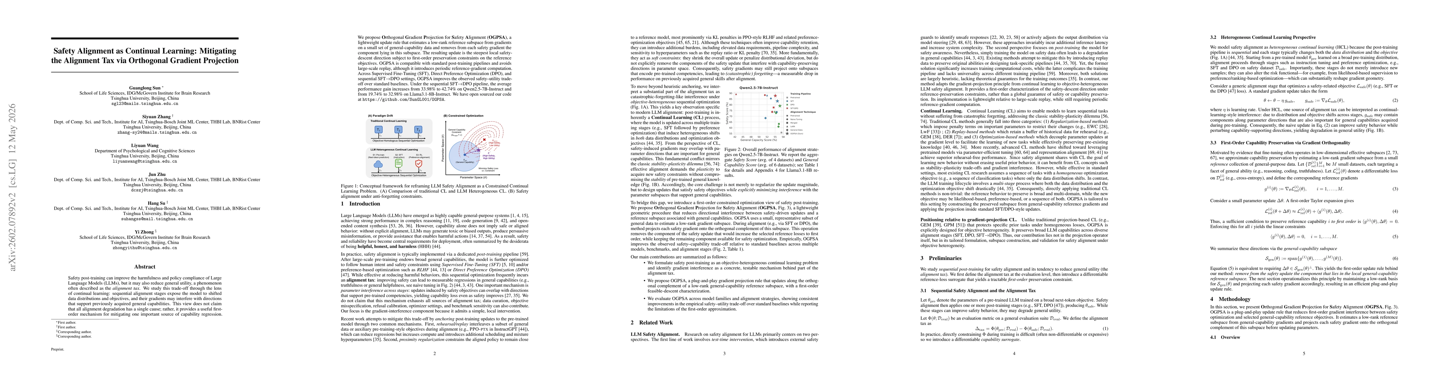 Thumbnail for Safety Alignment as Continual Learning: Mitigating the Alignment Tax via Orthogonal Gradient Projection