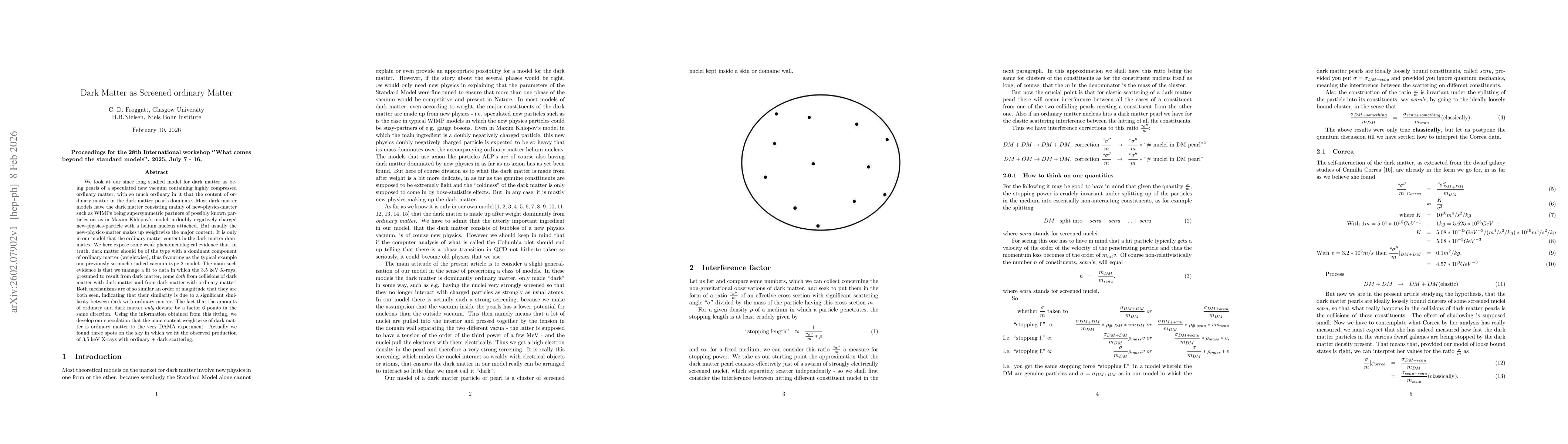 Thumbnail for Dark Matter as Screened Ordinary Matter
