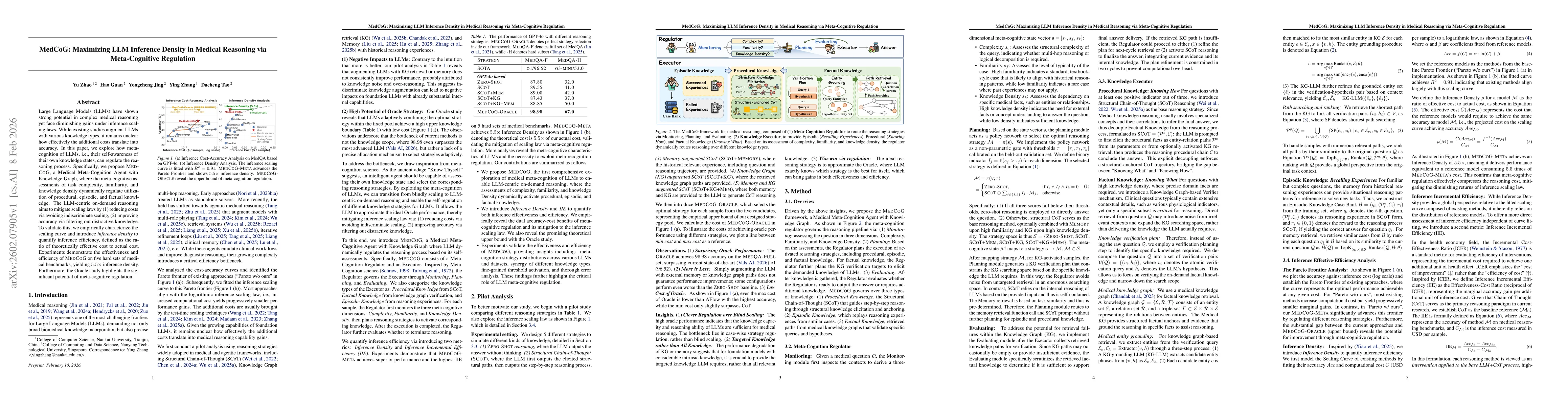 Thumbnail for MedCoG: Maximizing LLM Inference Density in Medical Reasoning via Meta-Cognitive Regulation