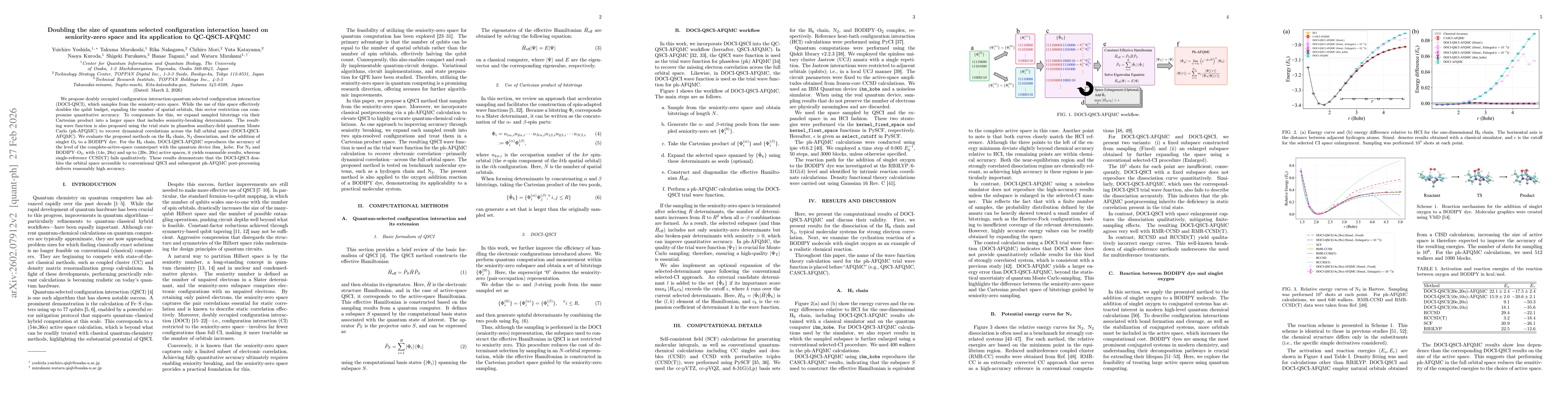 Thumbnail for Doubling the size of quantum selected configuration interaction based on seniority-zero space and its application to QC-QSCI-AFQMC