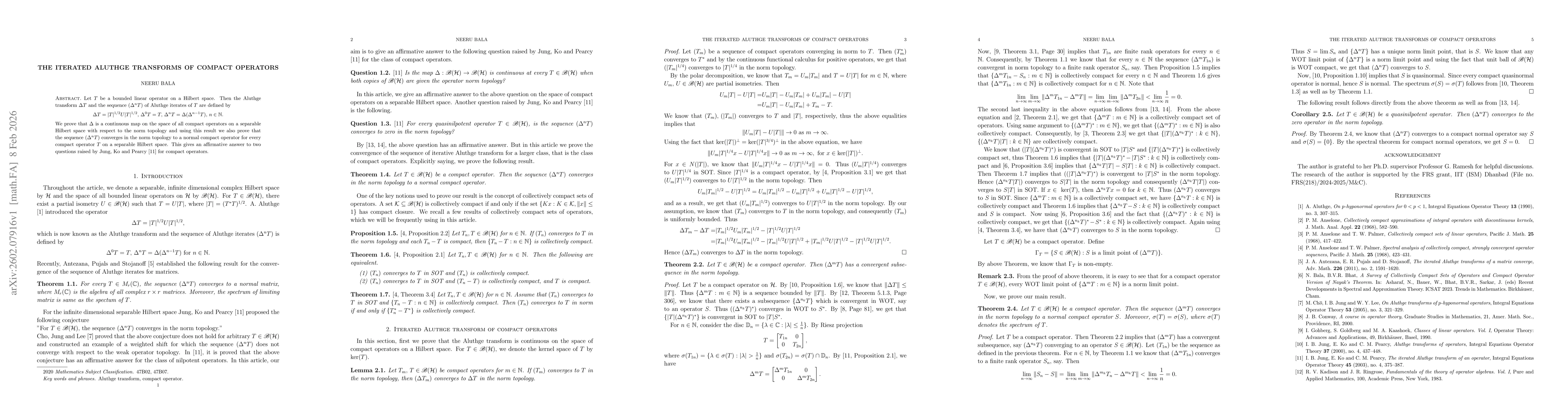 Thumbnail for The iterated Aluthge Transforms of compact operators