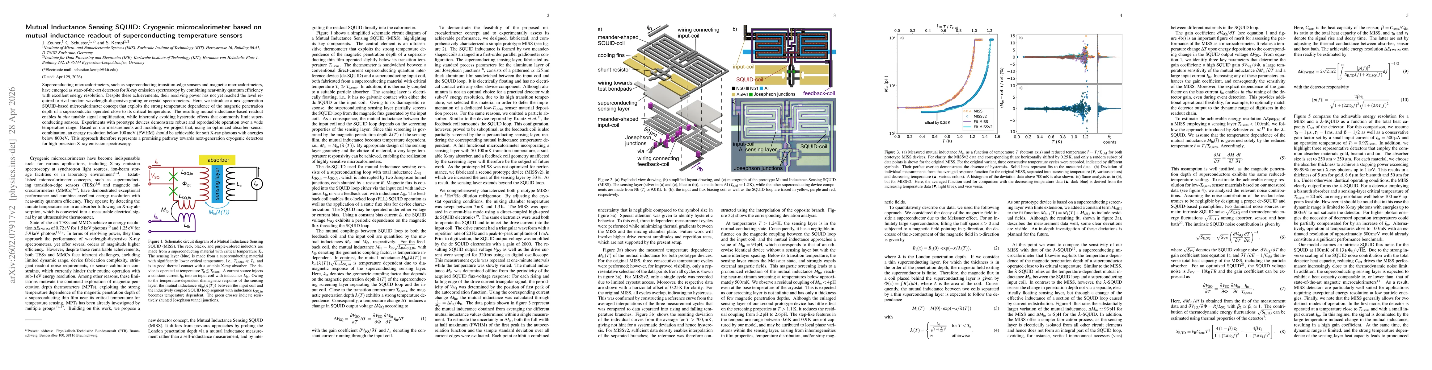Thumbnail for Mutual Inductance Sensing SQUID: Cryogenic microcalorimeter based on mutual inductance readout of superconducting temperature sensors