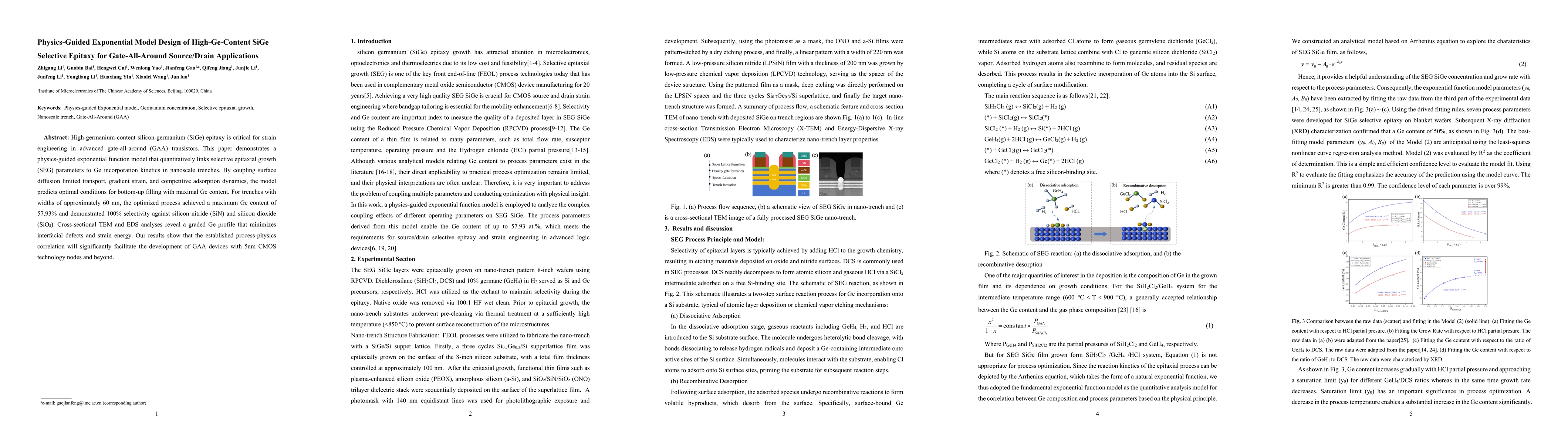 Thumbnail for Physics Guided Exponential Model Design of High Ge Content SiGe Selective Epitaxy for Gate All Around Source/Drain Applications