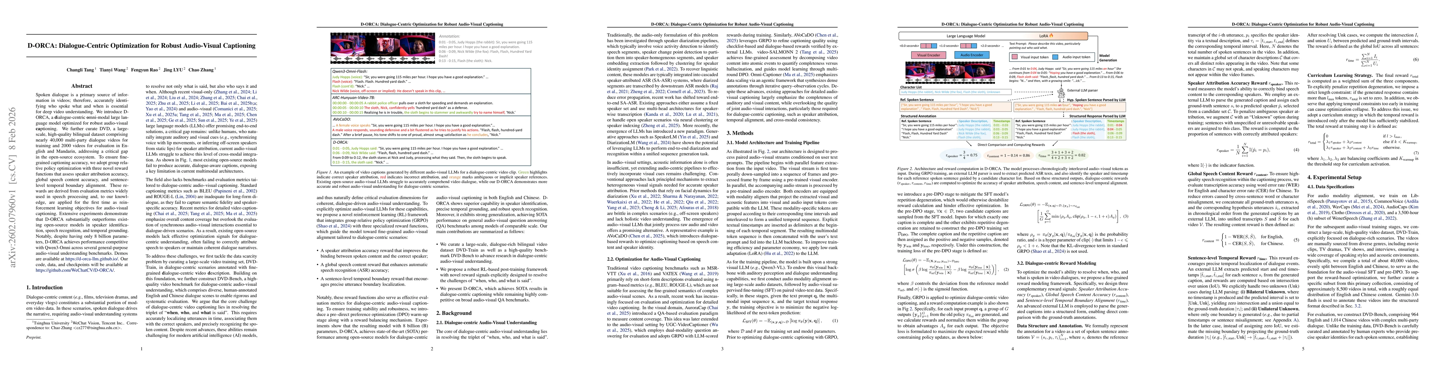 Thumbnail for D-ORCA: Dialogue-Centric Optimization for Robust Audio-Visual Captioning