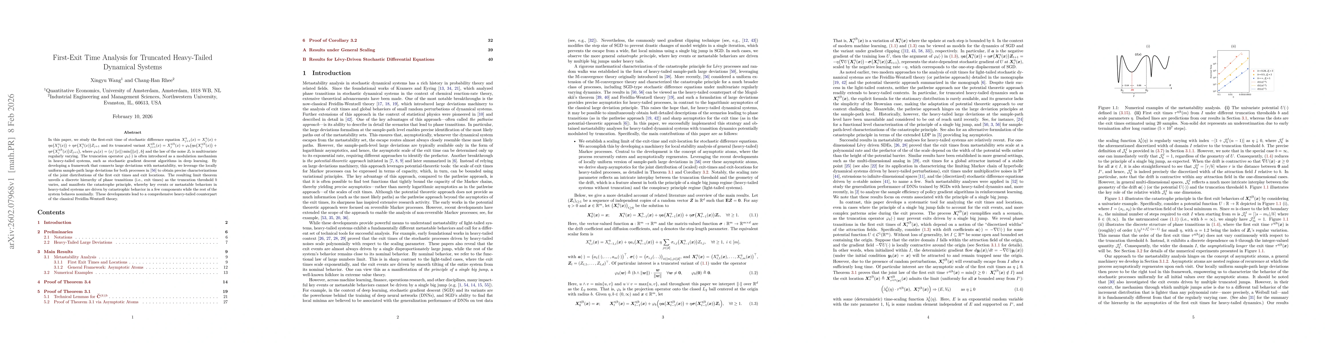 Thumbnail for First-Exit Time Analysis for Truncated Heavy-Tailed Dynamical Systems