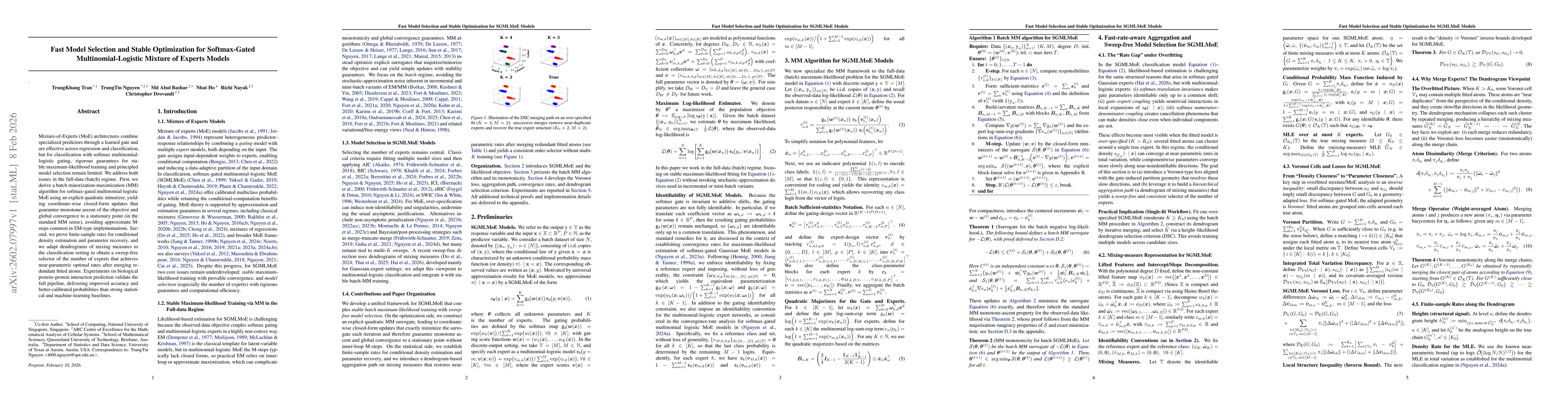 Thumbnail for Fast Model Selection and Stable Optimization for Softmax-Gated Multinomial-Logistic Mixture of Experts Models