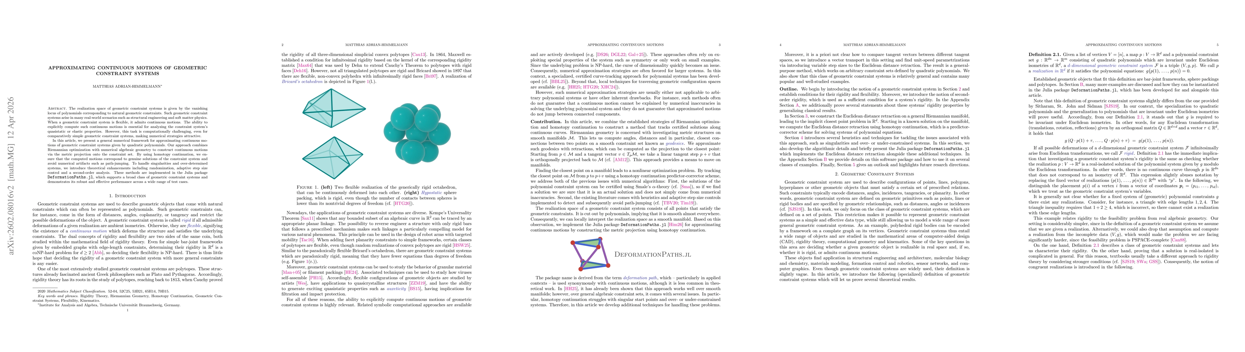 Thumbnail for Approximating Continuous Motions of Geometric Constraint Systems