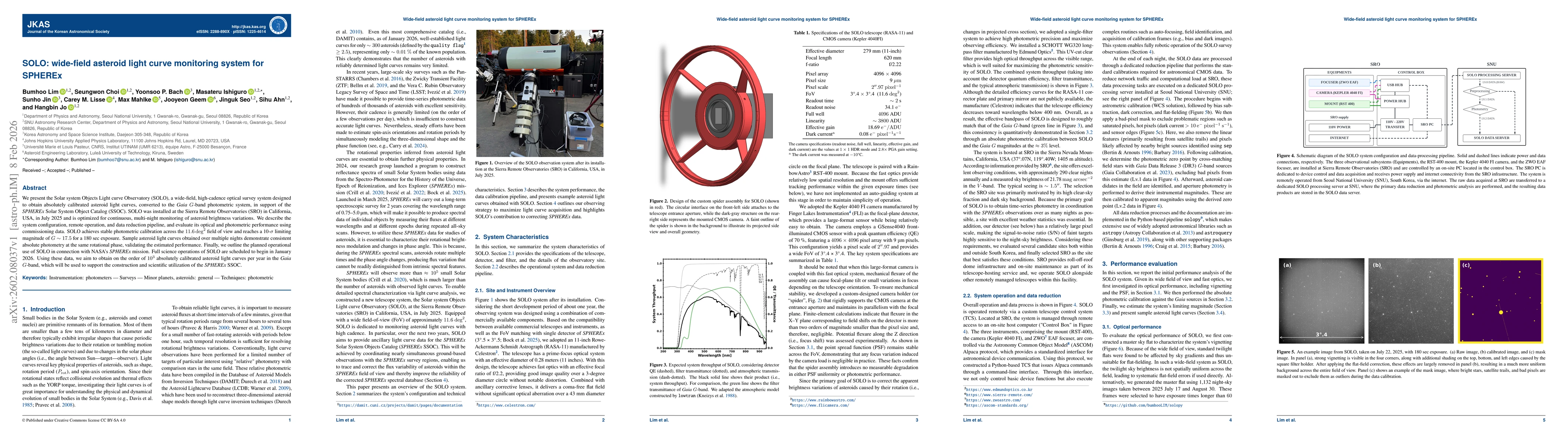 Thumbnail for SOLO: wide-field asteroid light curve monitoring system for SPHEREx