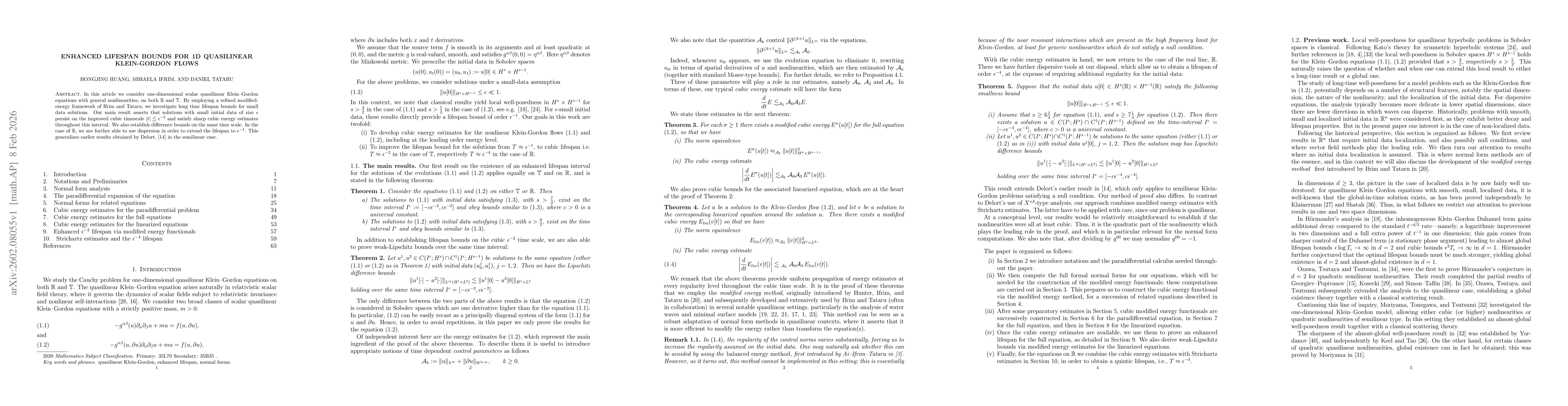 Thumbnail for Enhanced lifespan bounds for 1D quasilinear Klein-Gordon flows