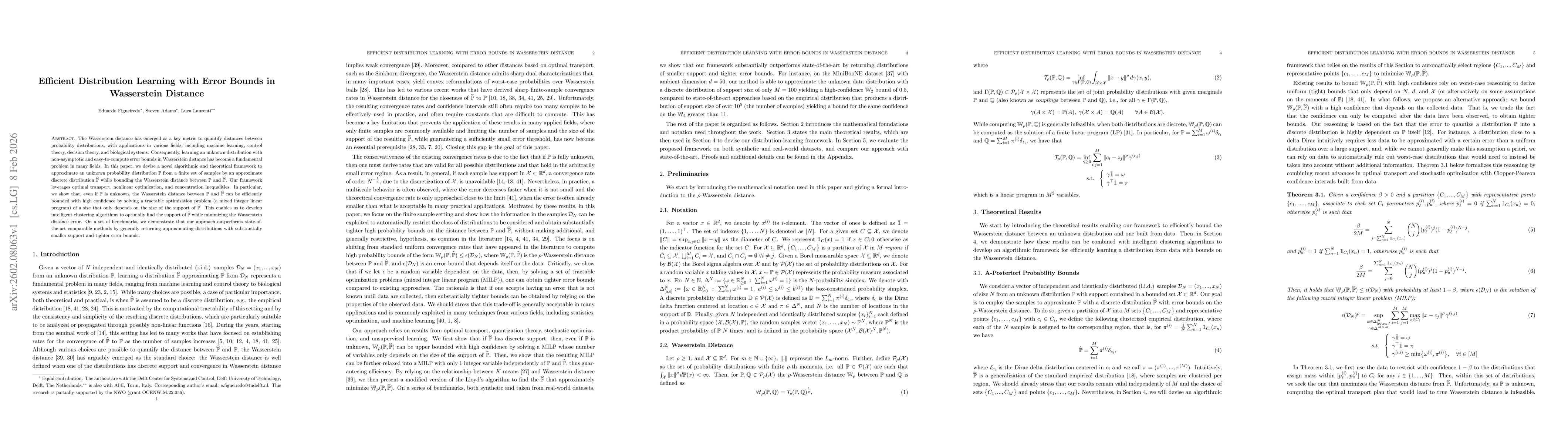 Thumbnail for Efficient Distribution Learning with Error Bounds in Wasserstein Distance