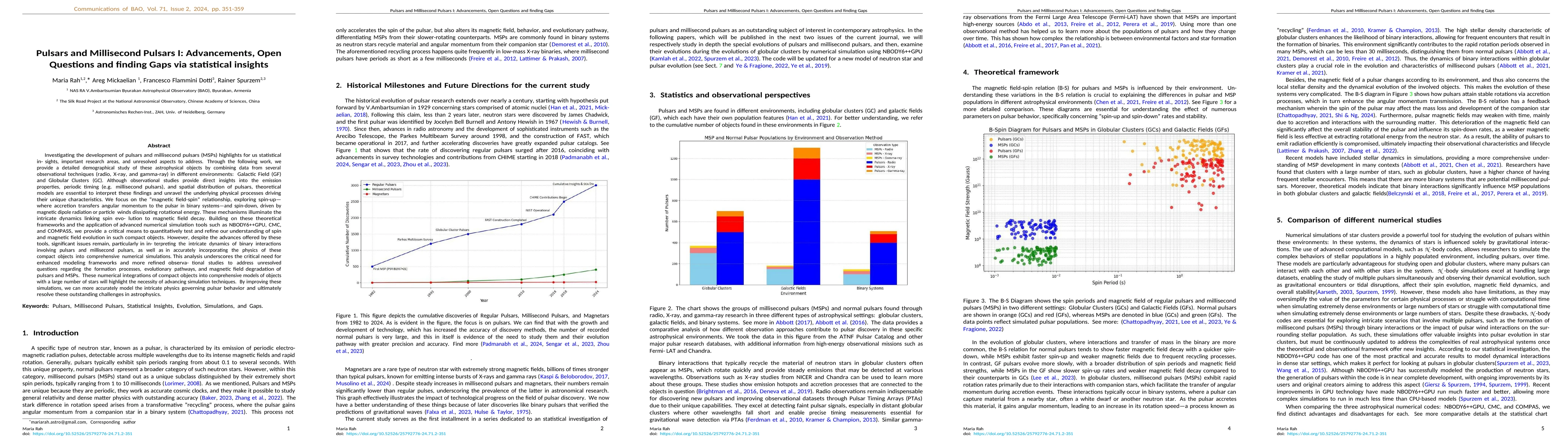 Thumbnail for Pulsars and Millisecond Pulsars I: Advancements, Open Questions and finding Gaps via statistical insights