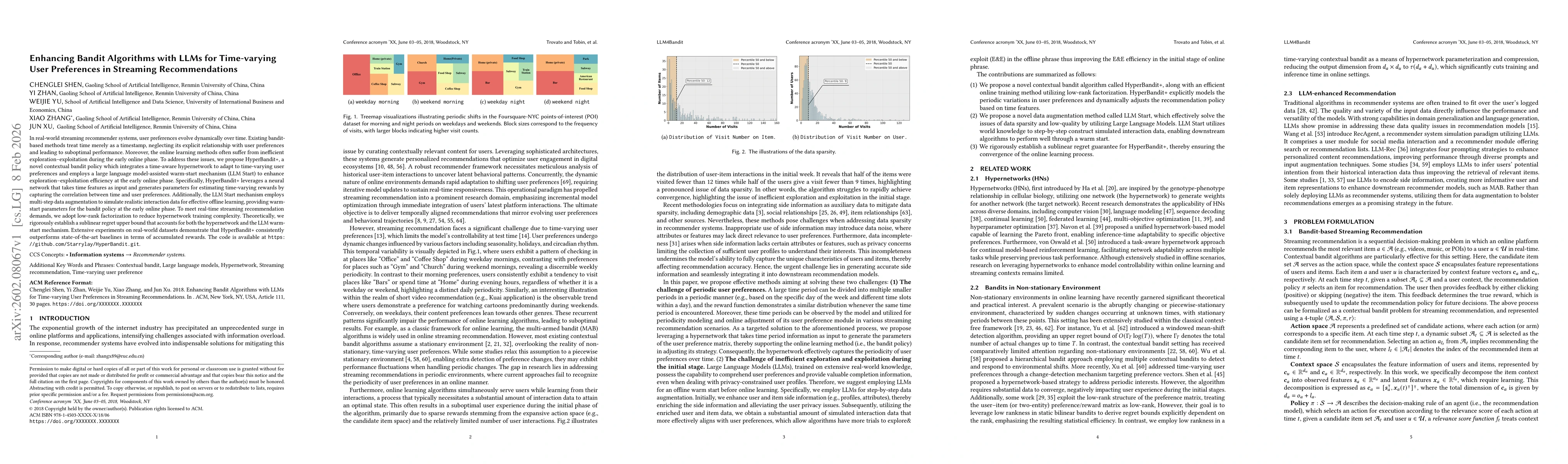 Thumbnail for Enhancing Bandit Algorithms with LLMs for Time-varying User Preferences in Streaming Recommendations