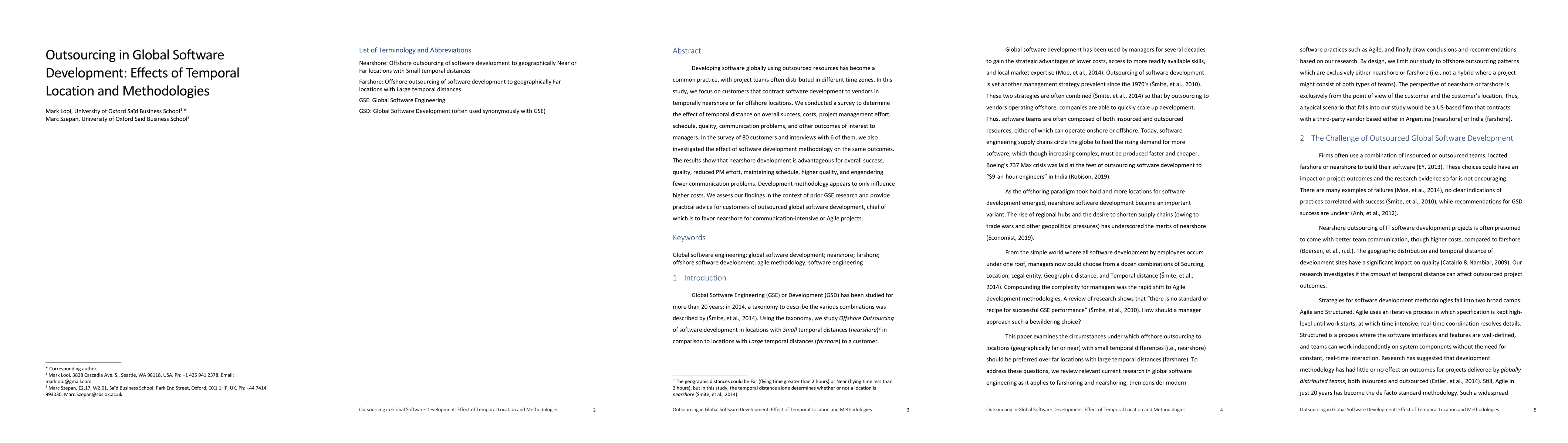 Thumbnail for Outsourcing in Global Software Development: Effects of Temporal Location and Methodologies