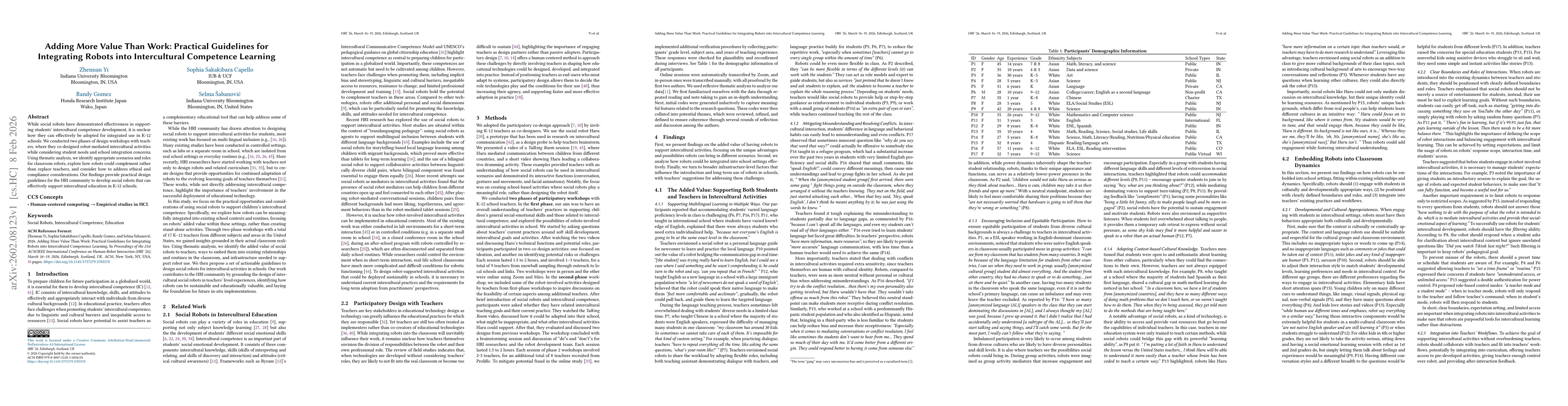 Thumbnail for Adding More Value Than Work: Practical Guidelines for Integrating Robots into Intercultural Competence Learning