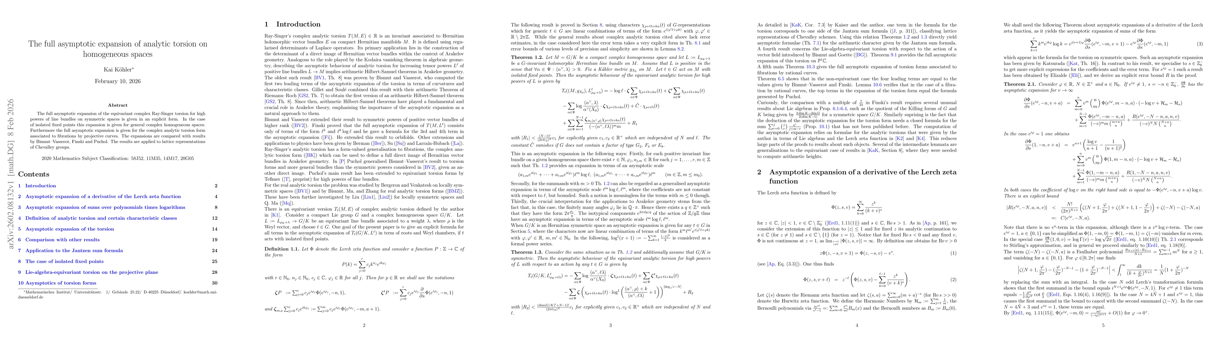 Thumbnail for The full asymptotic expansion of analytic torsion on homogeneous spaces