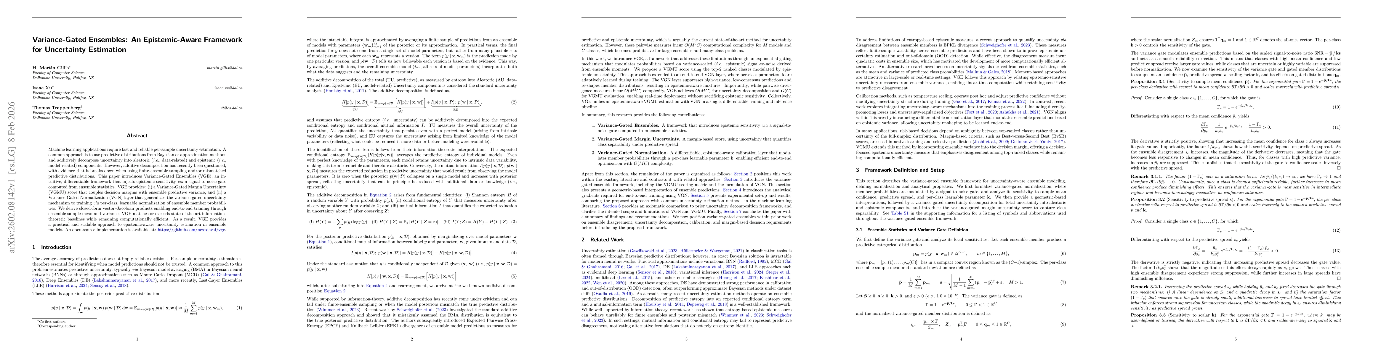 Thumbnail for Variance-Gated Ensembles: An Epistemic-Aware Framework for Uncertainty Estimation