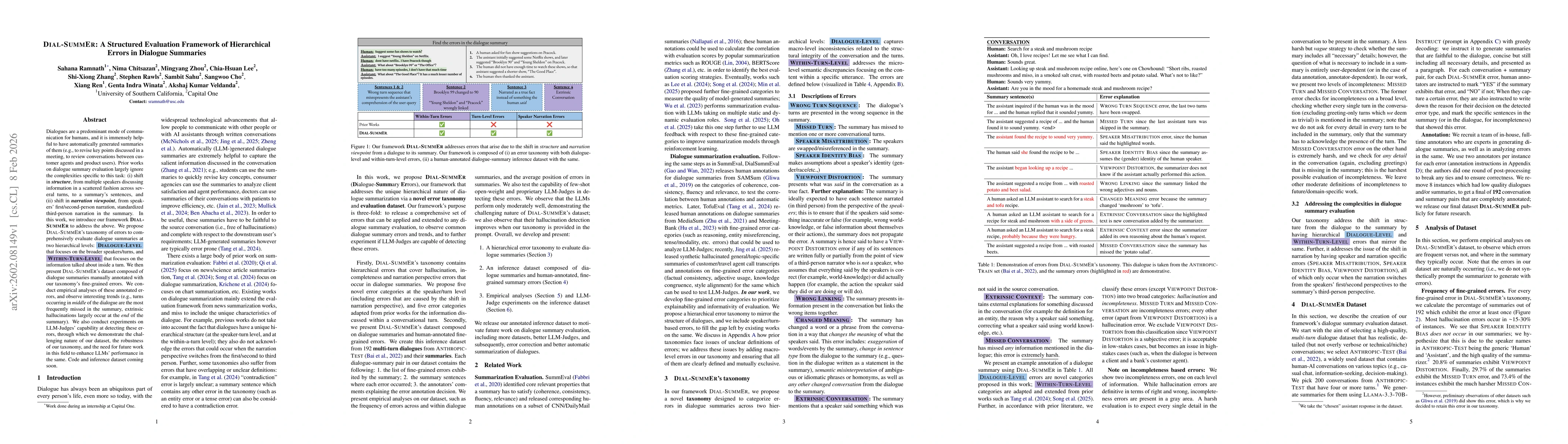 Thumbnail for DIAL-SUMMER: A Structured Evaluation Framework of Hierarchical Errors in Dialogue Summaries