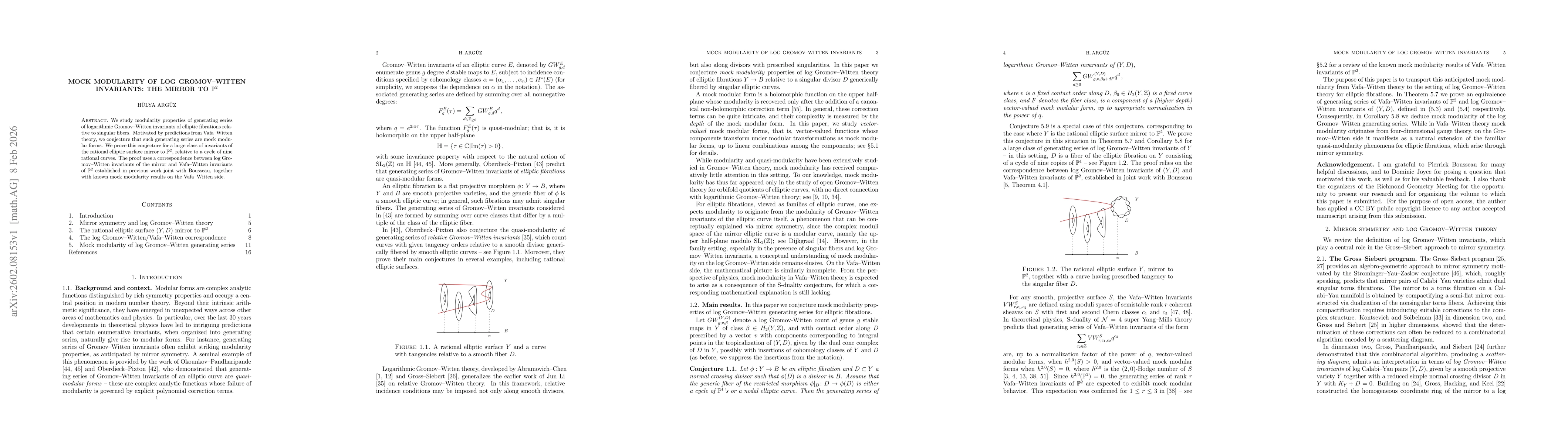 Thumbnail for Mock modularity of log Gromov--Witten Invariants: the mirror to $\mathbb{P}^2$