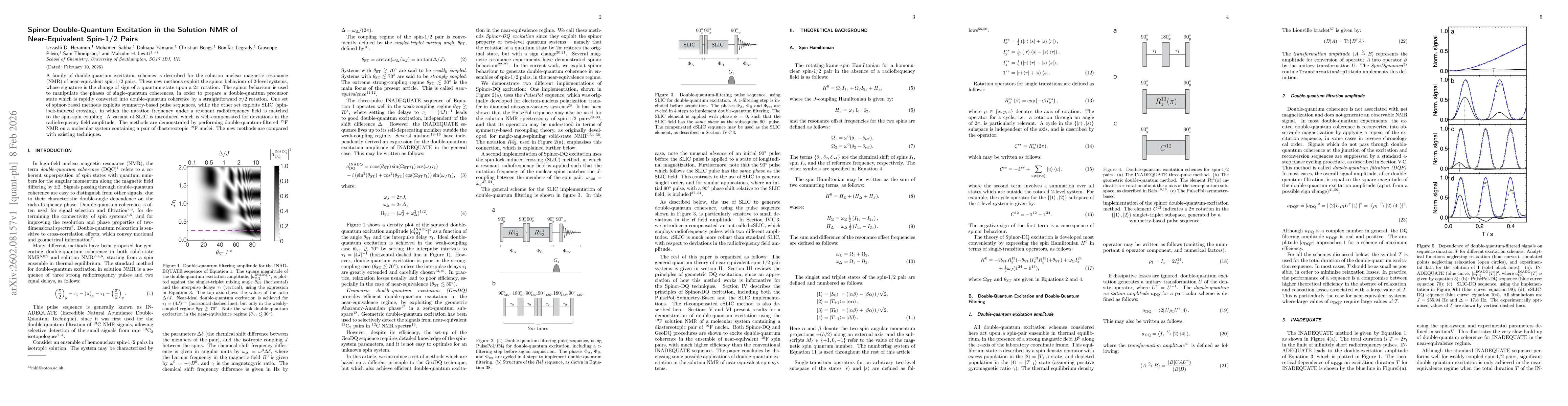 Thumbnail for Spinor Double-Quantum Excitation in the Solution NMR of Near-Equivalent Spin-1/2 Pairs