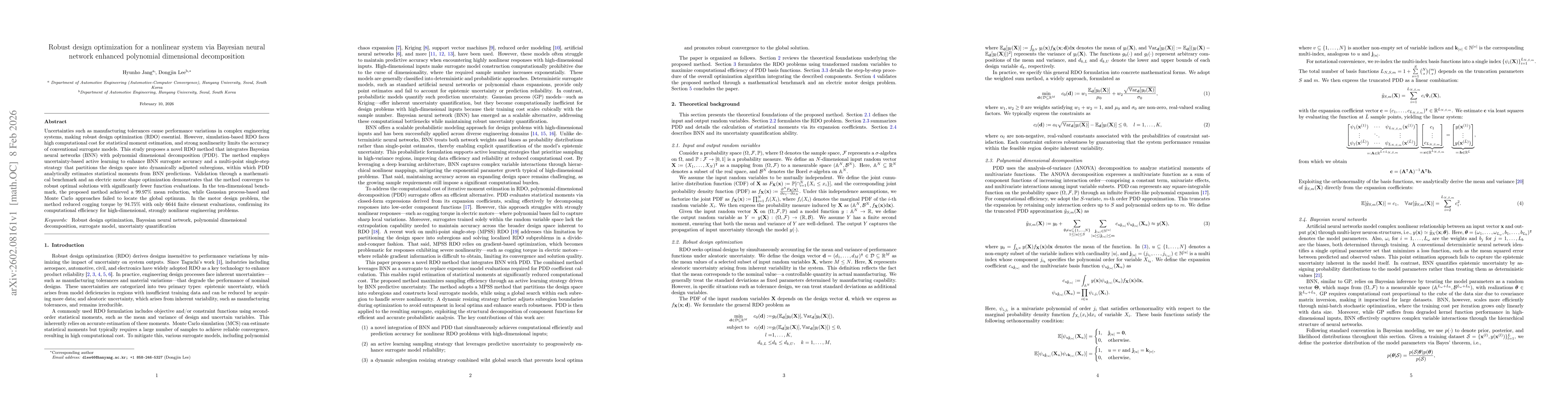 Thumbnail for Robust design optimization for a nonlinear system via Bayesian neural network enhanced polynomial dimensional decomposition