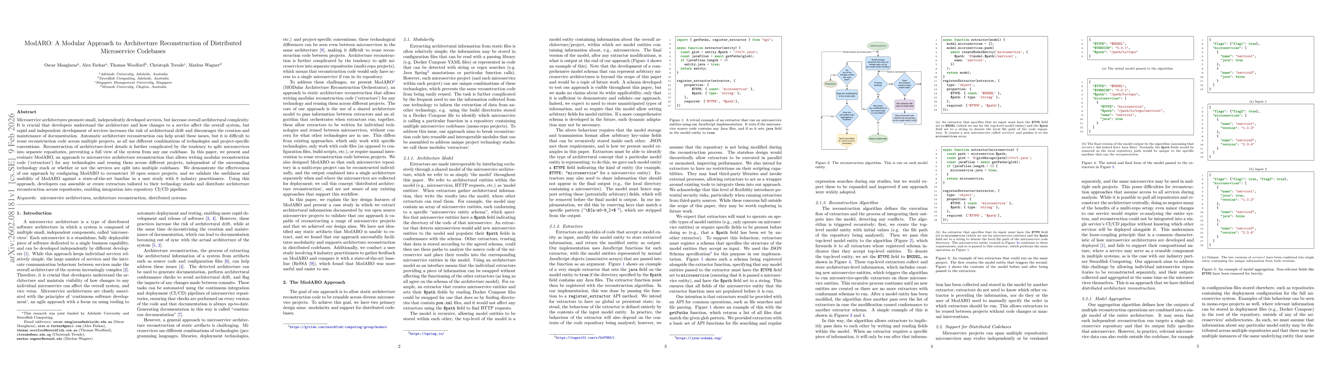 Thumbnail for ModARO: A Modular Approach to Architecture Reconstruction of Distributed Microservice Codebases