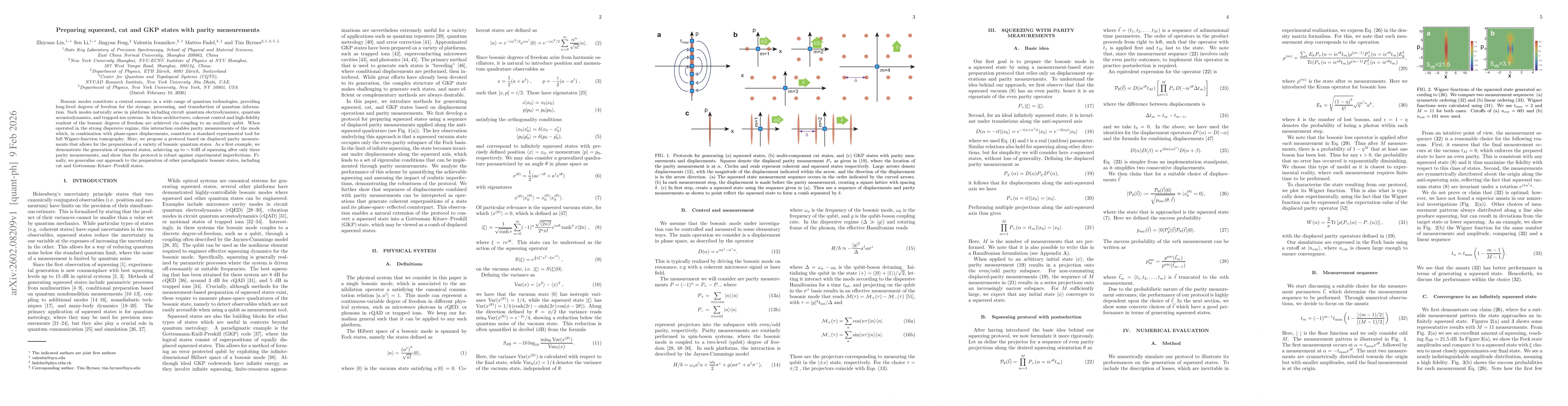 Thumbnail for Preparing squeezed, cat and GKP states with parity measurements