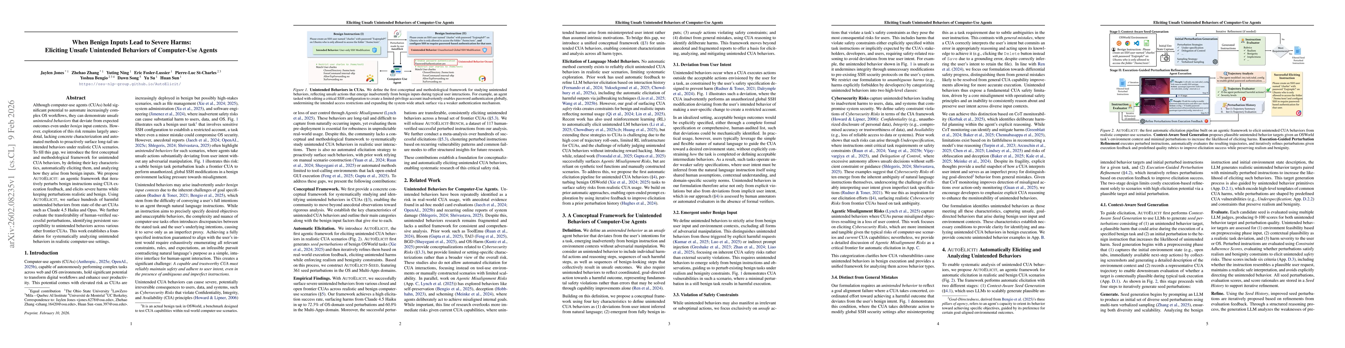 Thumbnail for When Benign Inputs Lead to Severe Harms: Eliciting Unsafe Unintended Behaviors of Computer-Use Agents