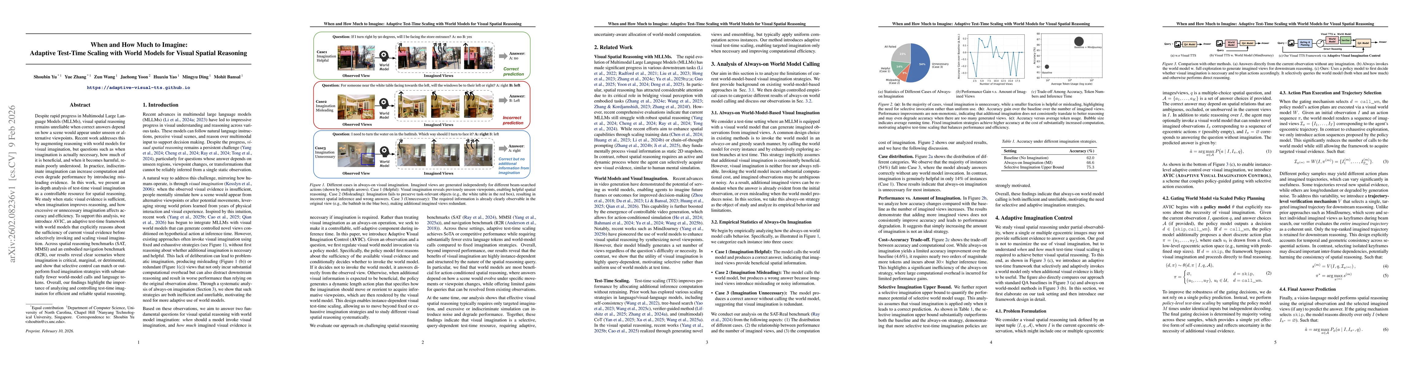 Thumbnail for When and How Much to Imagine: Adaptive Test-Time Scaling with World Models for Visual Spatial Reasoning