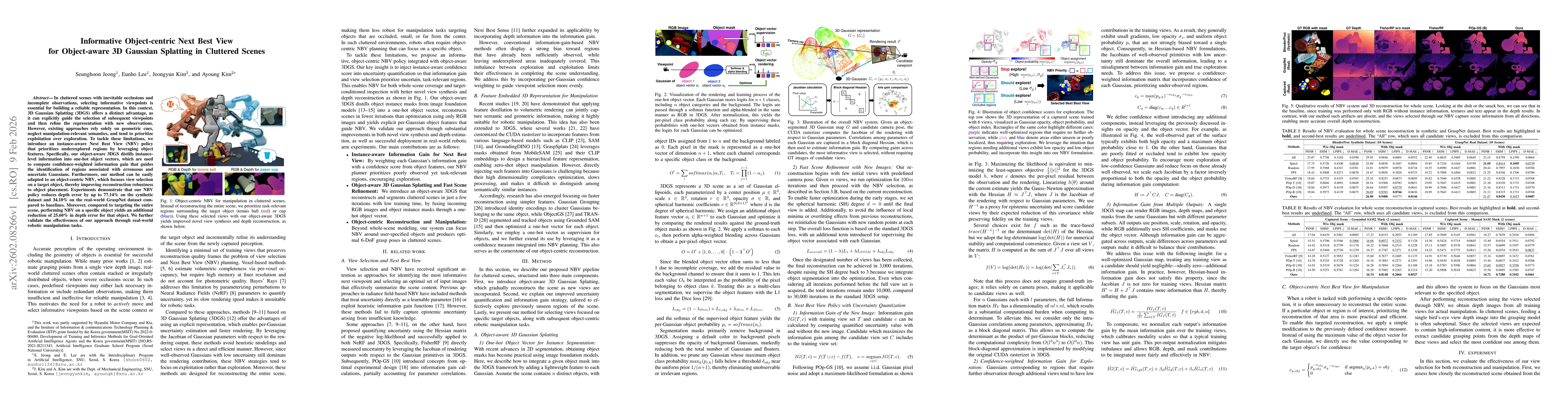 Thumbnail for Informative Object-centric Next Best View for Object-aware 3D Gaussian Splatting in Cluttered Scenes