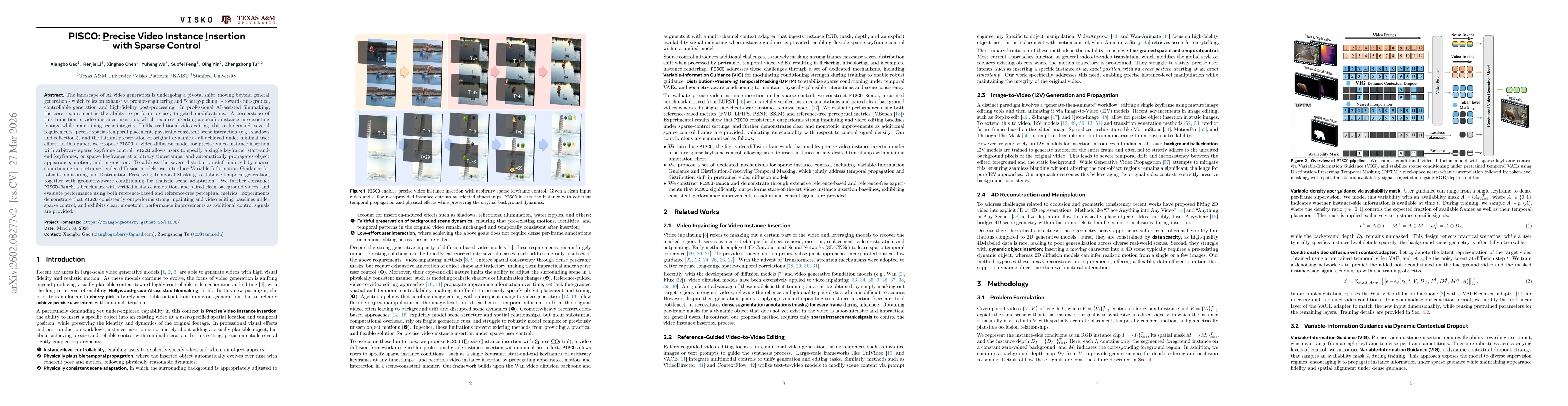 Thumbnail for PISCO: Precise Video Instance Insertion with Sparse Control