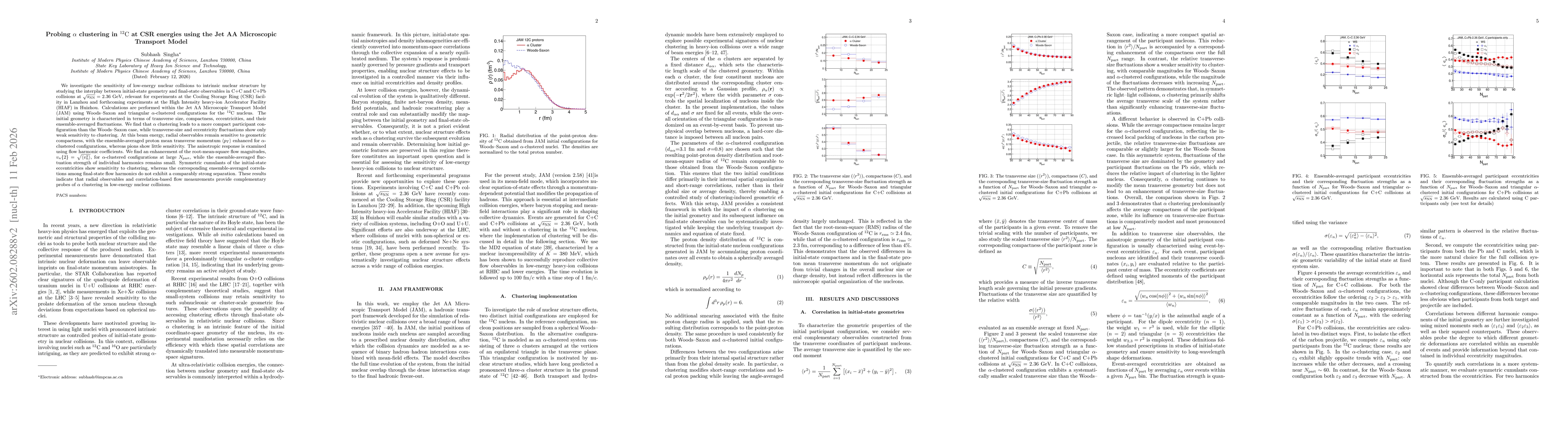 Thumbnail for Probing $α$ clustering in $^{12}\mathrm{C}$ at CSR energies using the Jet AA Microscopic Transport Model