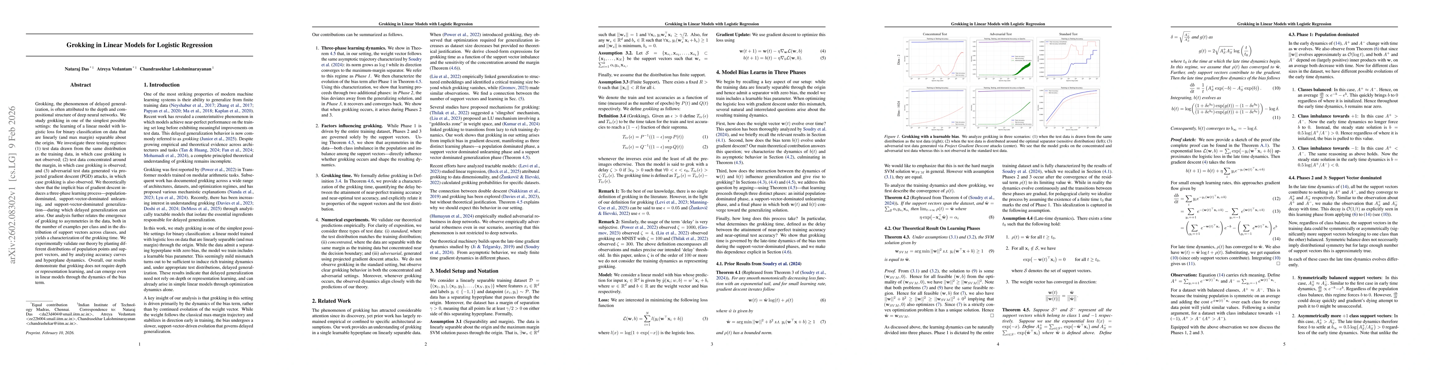 Thumbnail for Grokking in Linear Models for Logistic Regression