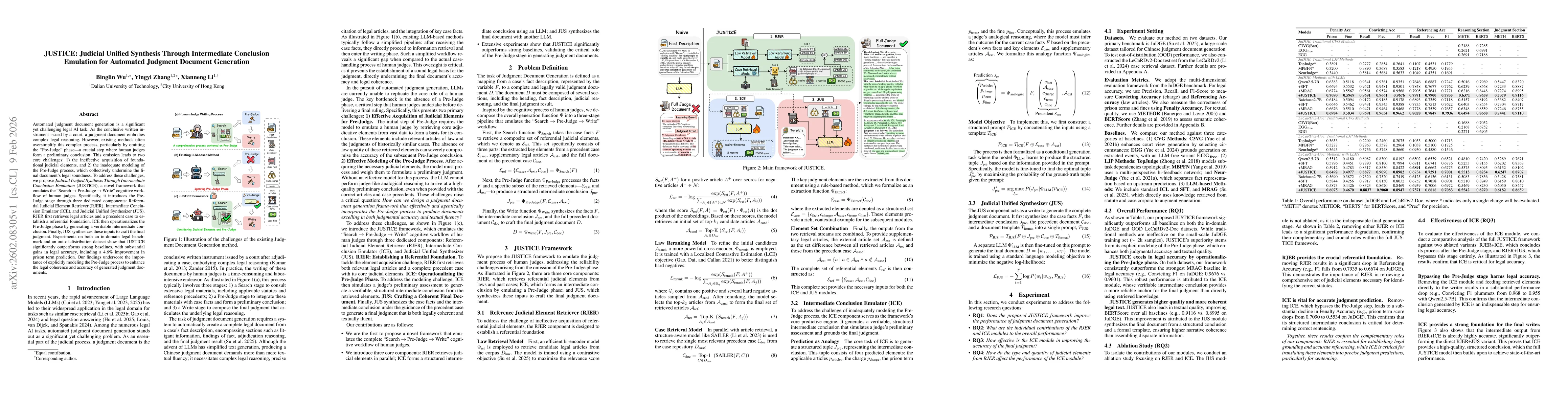 Thumbnail for JUSTICE: Judicial Unified Synthesis Through Intermediate Conclusion Emulation for Automated Judgment Document Generation