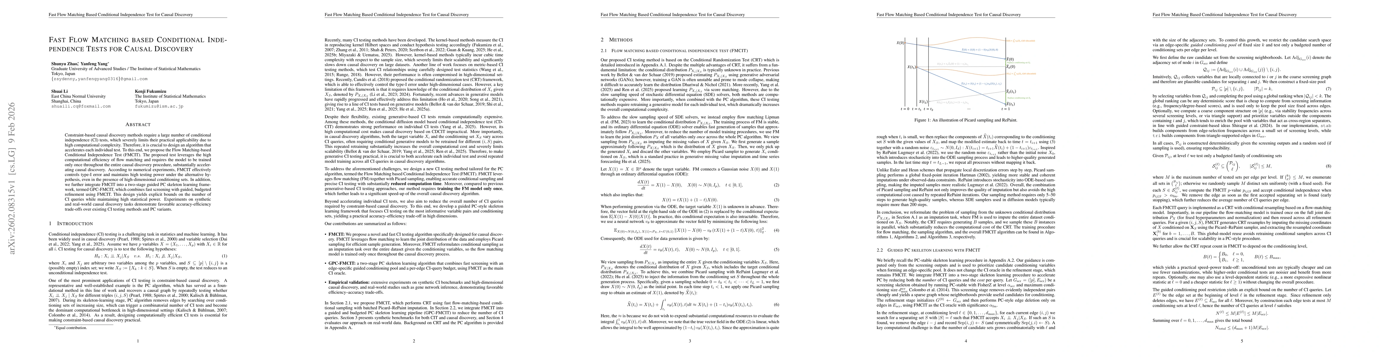 Thumbnail for Fast Flow Matching based Conditional Independence Tests for Causal Discovery