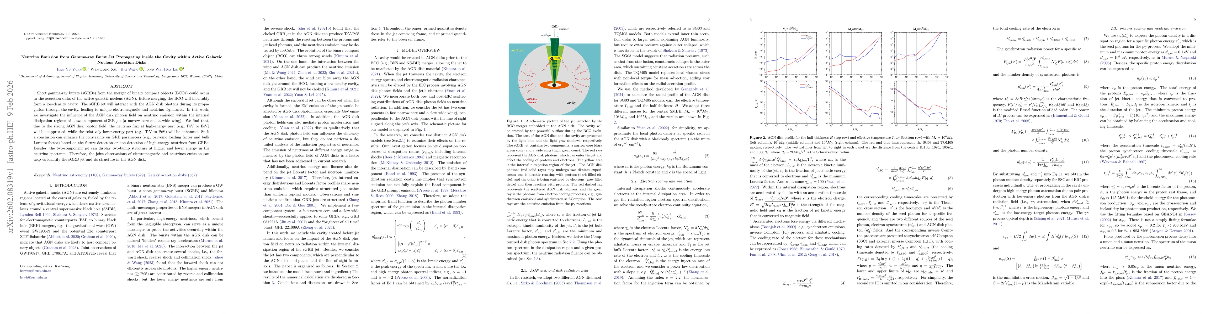 Thumbnail for Neutrino Emission from Gamma-ray Burst Jet Propagating inside the Cavity within Active Galactic Nucleus Accretion Disks