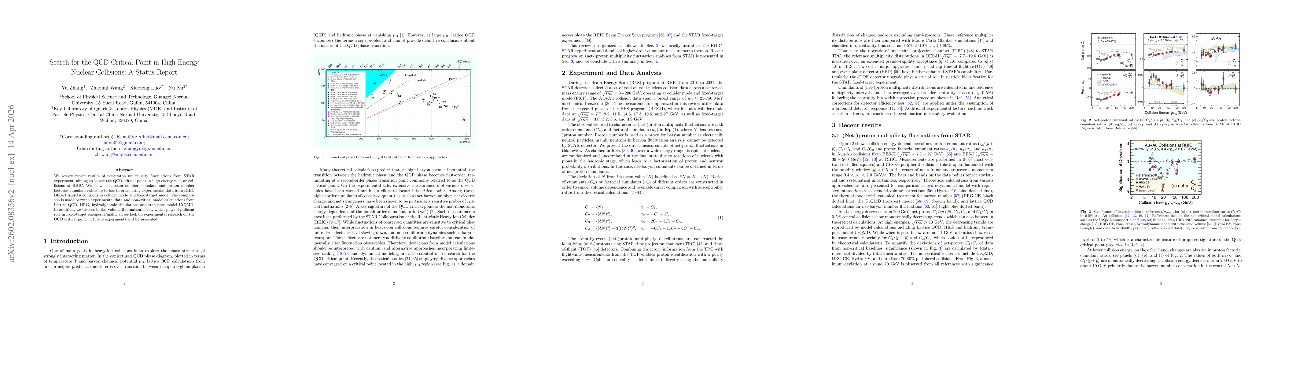 Thumbnail for Search for the QCD Critical Point in High Energy Nuclear Collisions: A Status Report