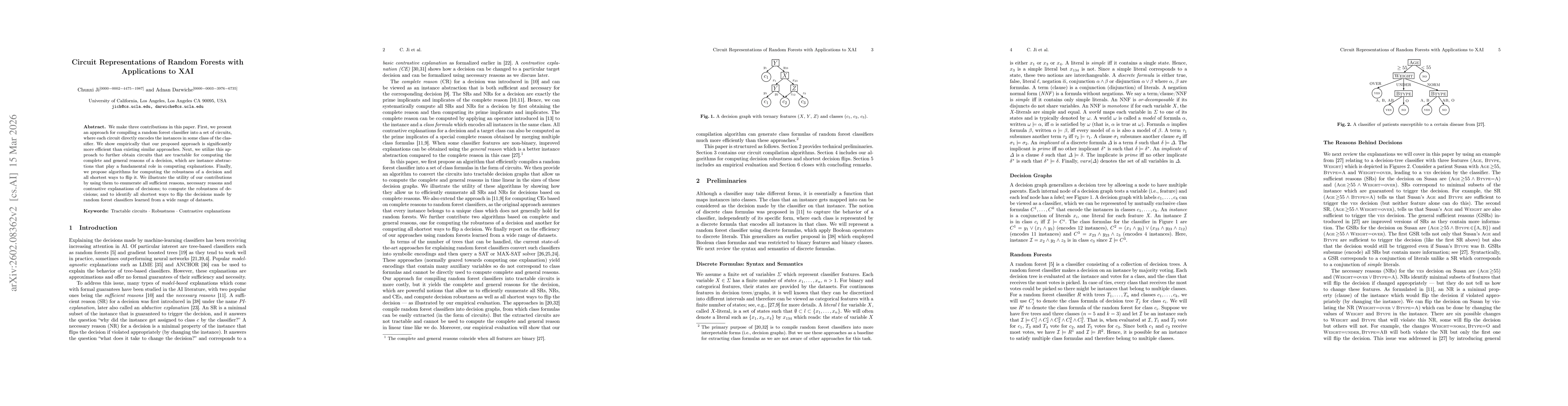 Thumbnail for Circuit Representations of Random Forests with Applications to XAI