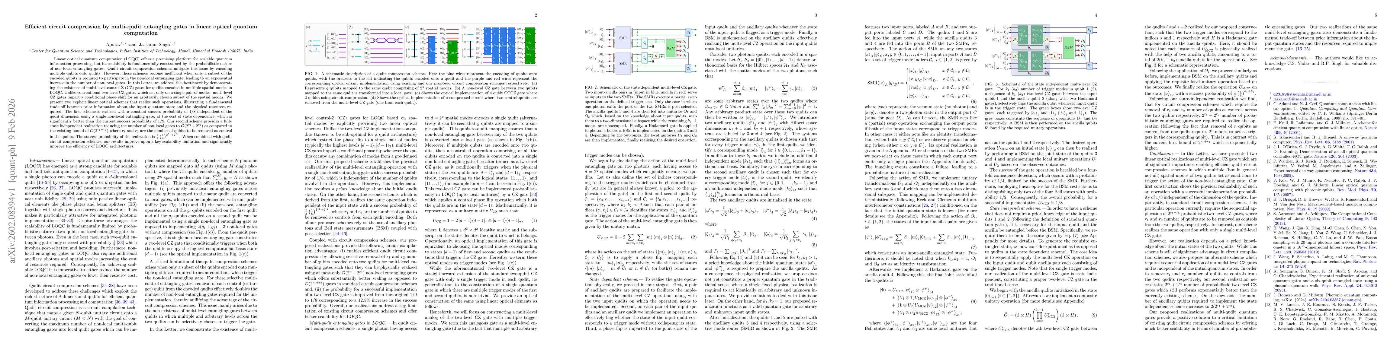 Thumbnail for Efficient circuit compression by multi-qudit entangling gates in linear optical quantum computation