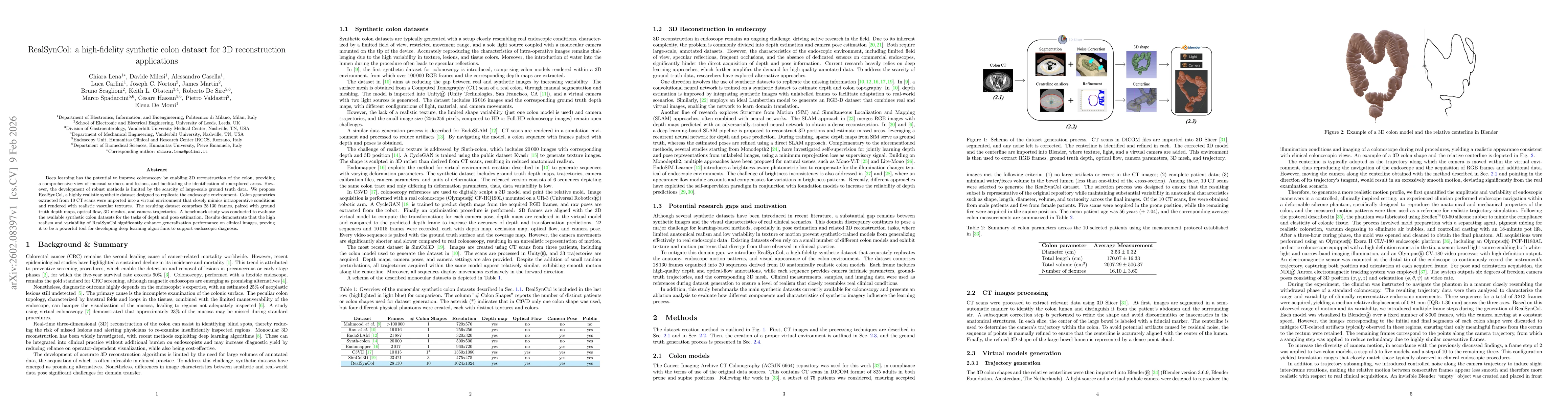 Thumbnail for RealSynCol: a high-fidelity synthetic colon dataset for 3D reconstruction applications