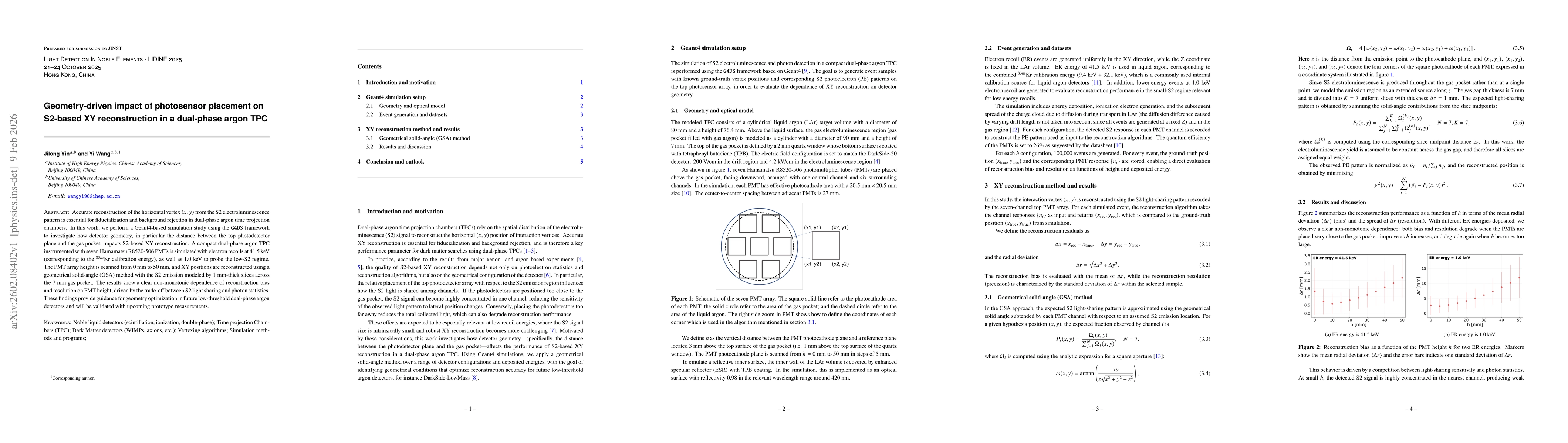 Thumbnail for Geometry-driven impact of photosensor placement on S2-based XY reconstruction in a dual-phase argon TPC