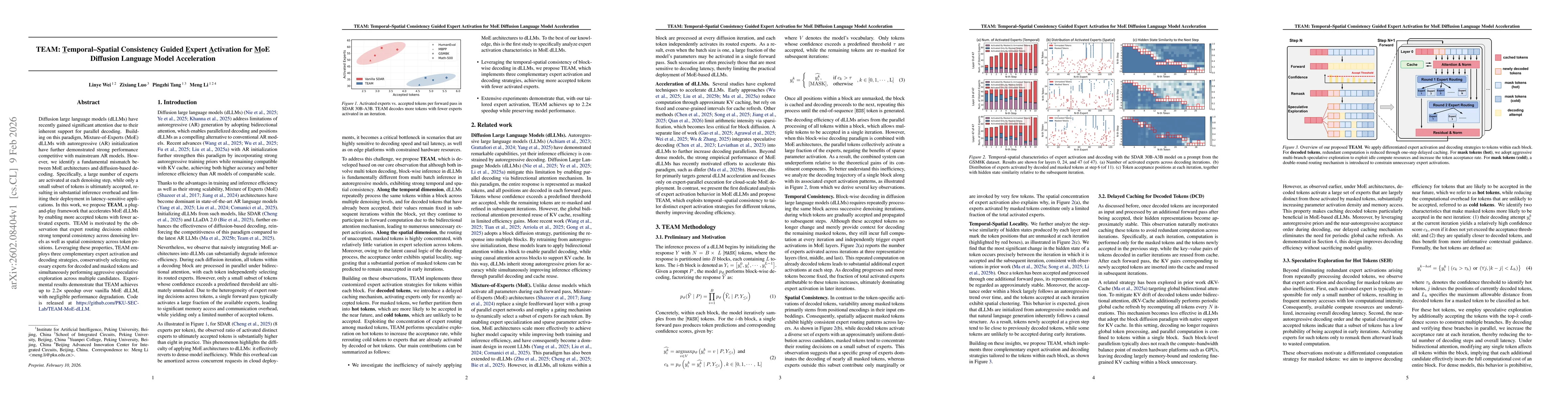 Thumbnail for TEAM: Temporal-Spatial Consistency Guided Expert Activation for MoE Diffusion Language Model Acceleration
