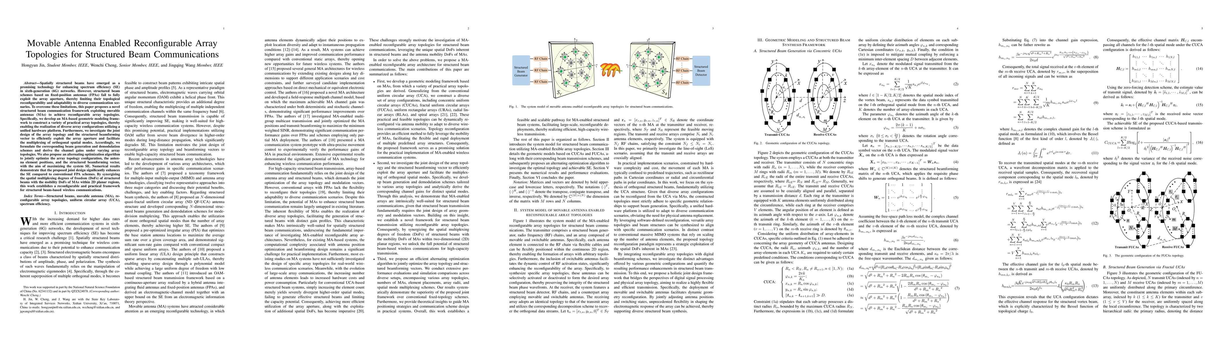 Thumbnail for Movable Antenna Enabled Reconfigurable Array Topologies for Structured Beam Communications