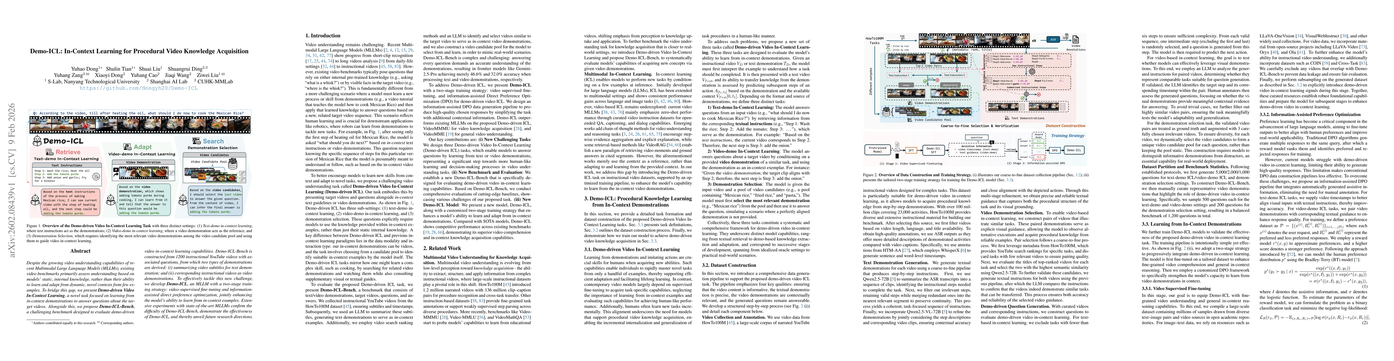 Thumbnail for Demo-ICL: In-Context Learning for Procedural Video Knowledge Acquisition