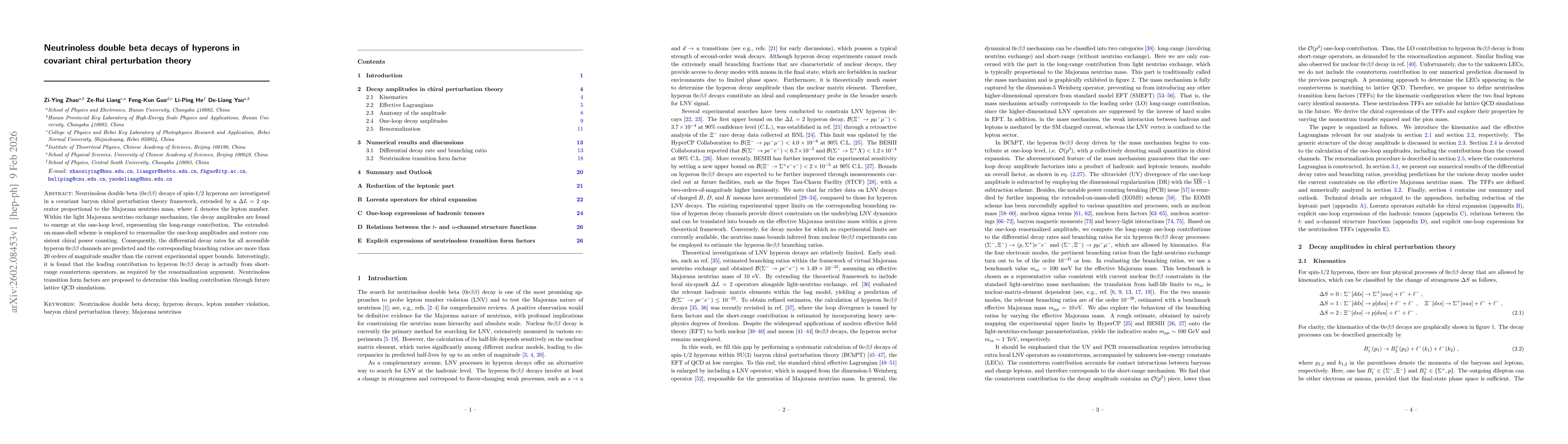 Thumbnail for Neutrinoless double beta decays of hyperons in covariant chiral perturbation theory