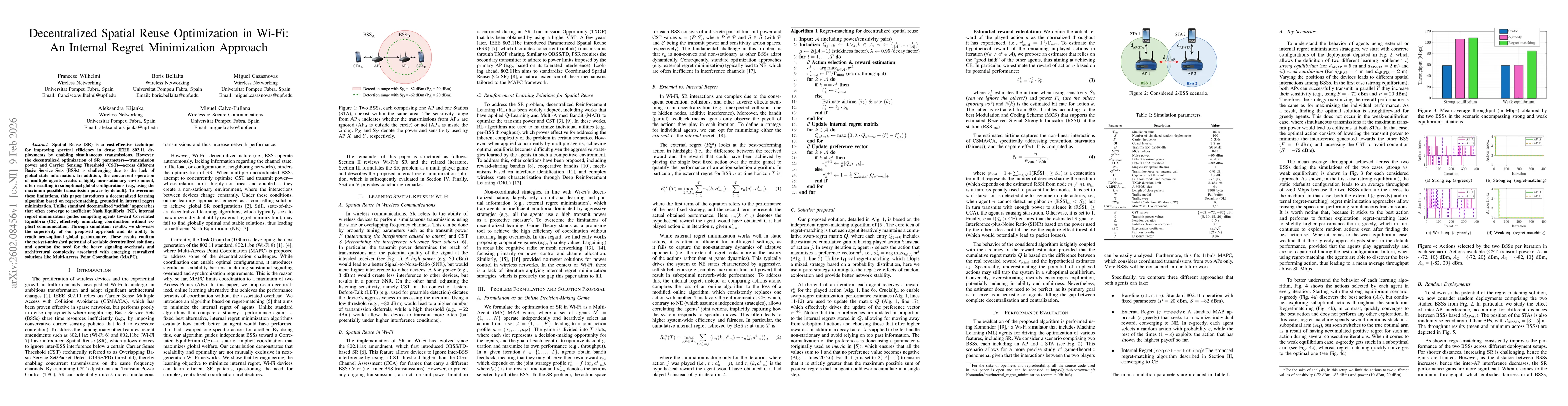 Thumbnail for Decentralized Spatial Reuse Optimization in Wi-Fi: An Internal Regret Minimization Approach